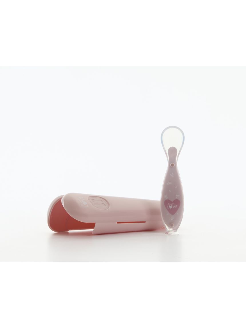 Cucchiaio 6m + silicone pink con ventosa e custodia - that's love