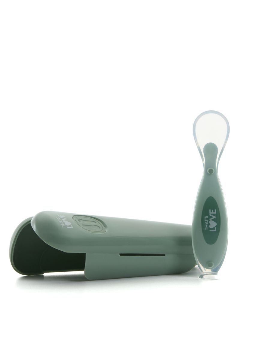 Cucchiaio 6m + silicone green con ventosa e custodia - that's love