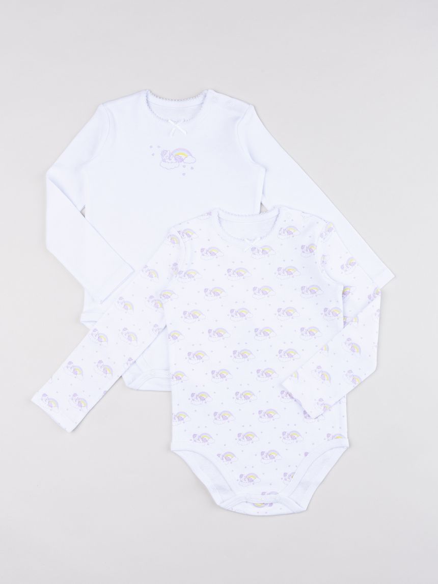Pack due body intimi manica lunga bimba unicorni