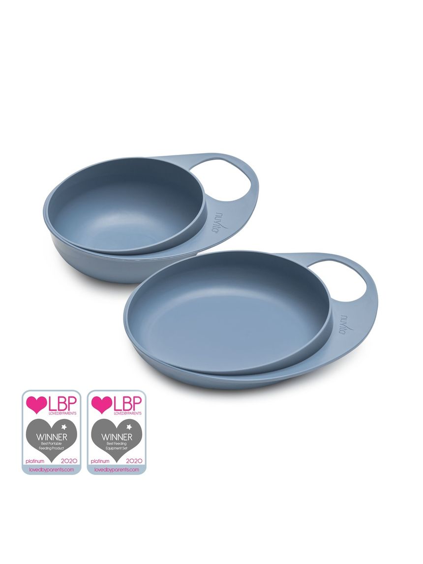 Set piattino e ciotola per svezzamento easy eating - 8461 / powder blue - nuvita