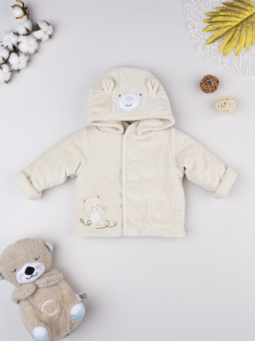 Giubbino beige neonato reversibile
