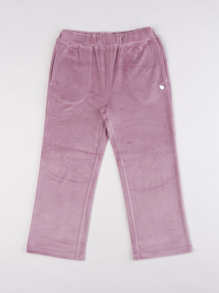 Pantalone bimba in ciniglia rosa antico