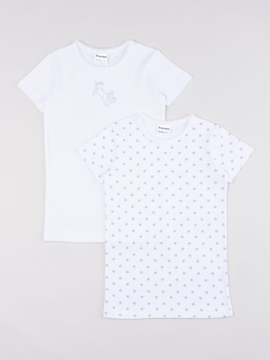 Pack 2 t-shirt intime bambina unicorni