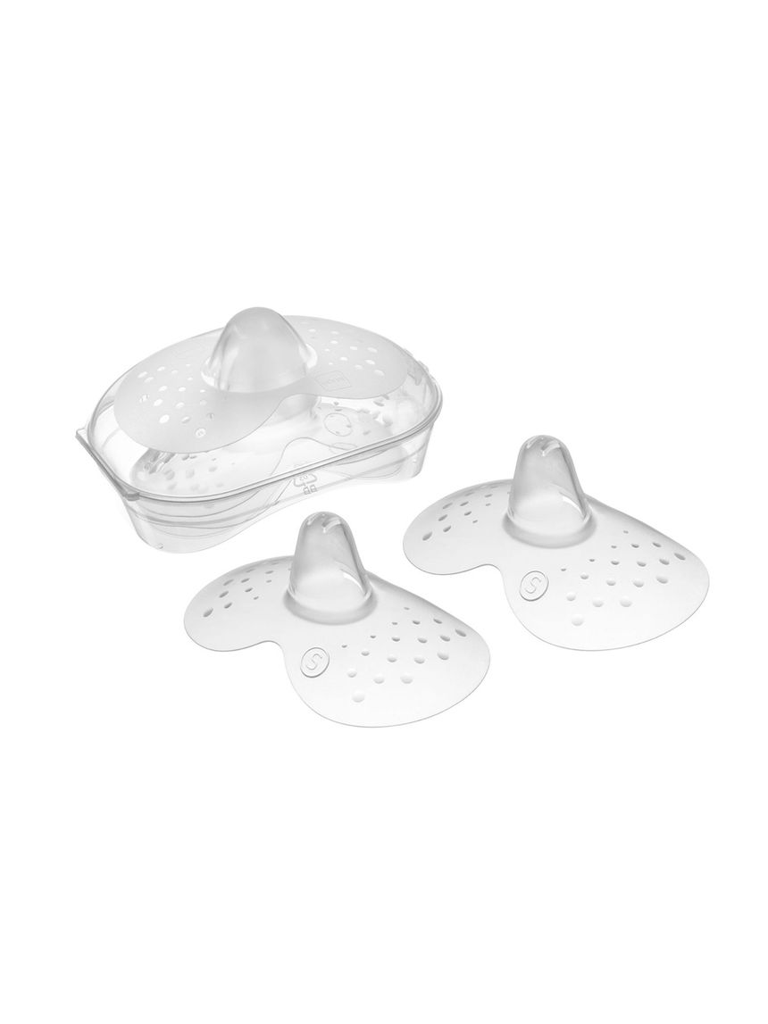 Mam paracapezzoli (set da 2), silicone ultrasottile skinsoft, superficie sagomata,neonato accessori utili con confezione sterilizzante, misura s