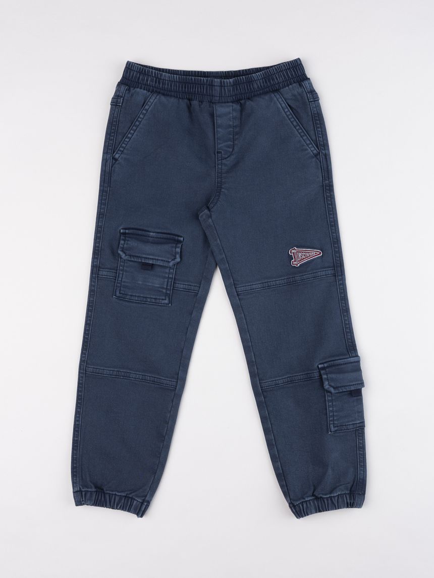 Pantaloni lunghi charming forest con tasconi blu bambino