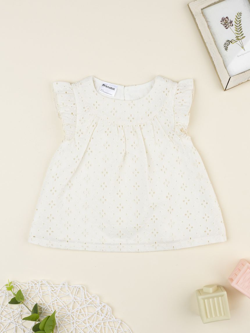 Blusa bimba beige sangallo