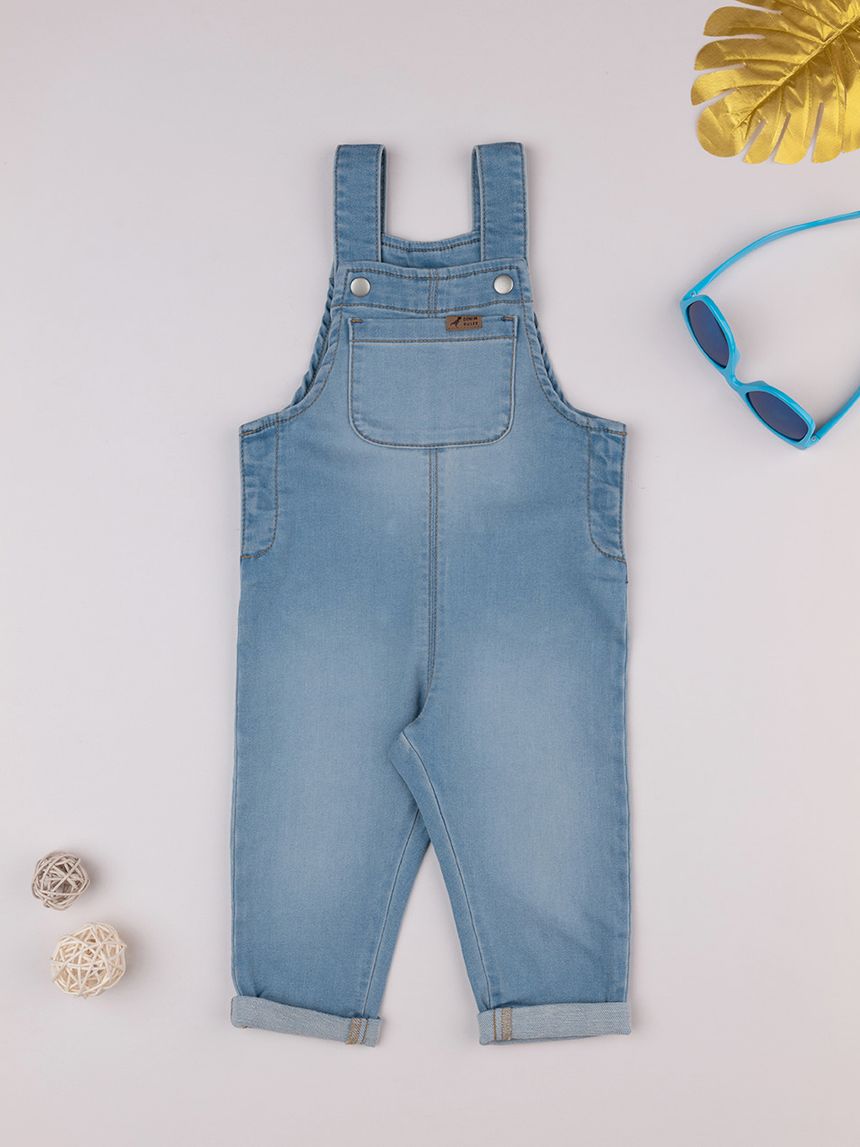 Salopette jeans lunga denim bimbo