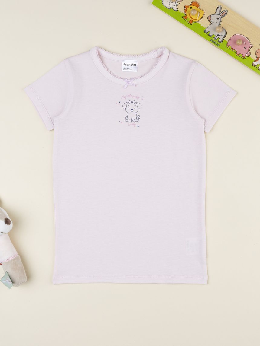 Maglia intima bimba rosa dog