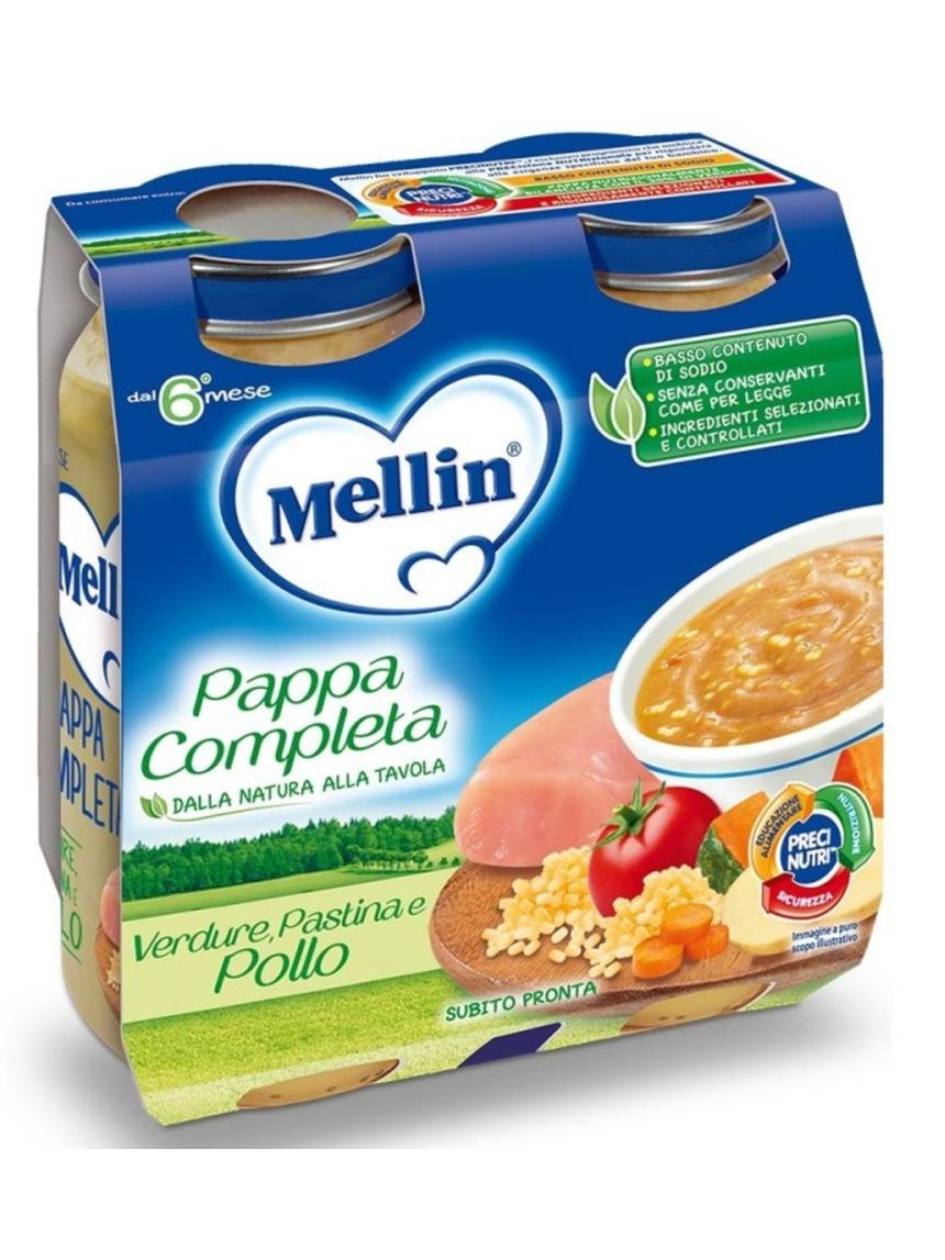 Pappa completa verdure, pastina e pollo 2x250 - mellin