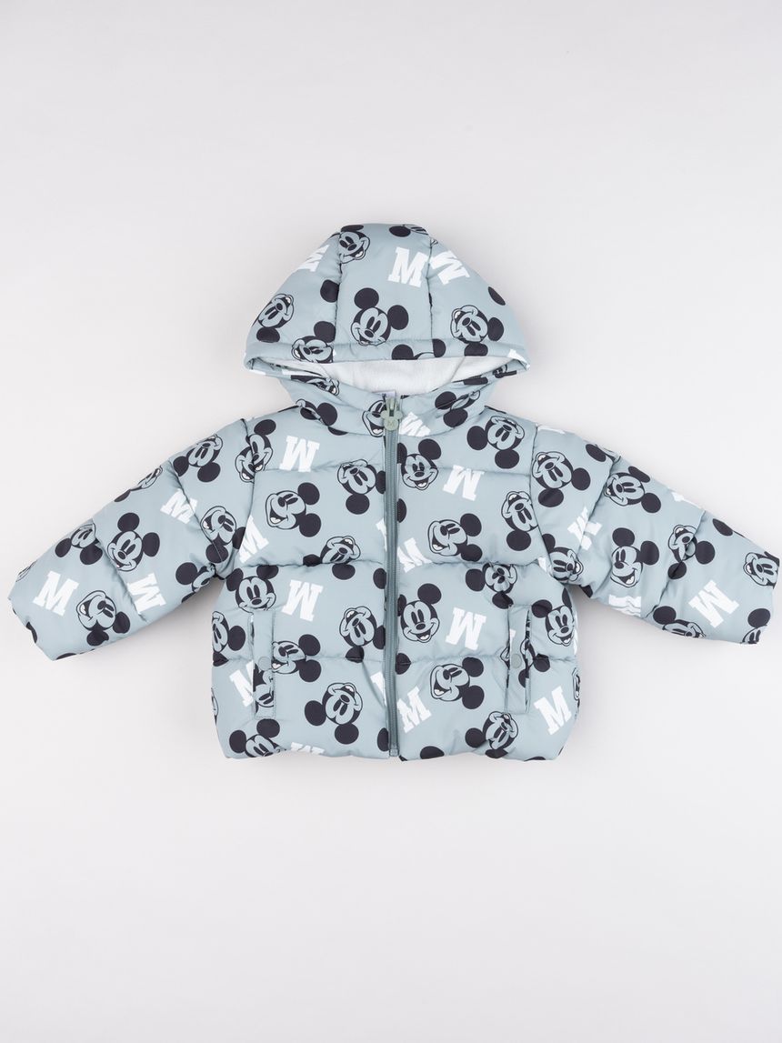 Piumino imbottito bimbo mickey mouse verde