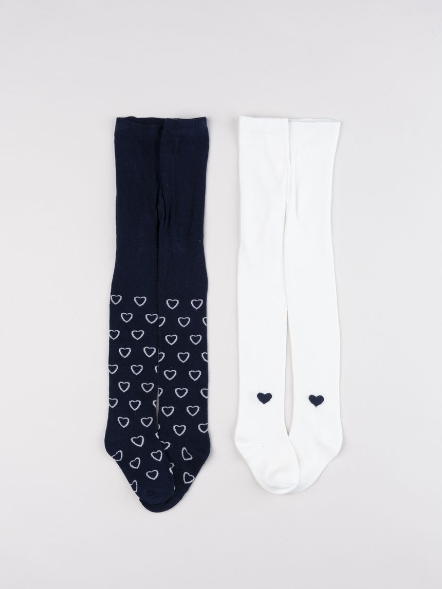 Pack 2 collant bimba cuori