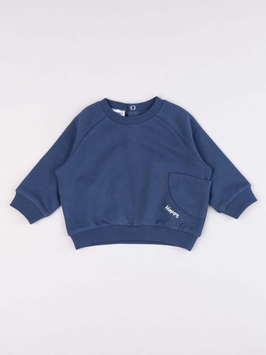 Felpa bimbo blu con tasca