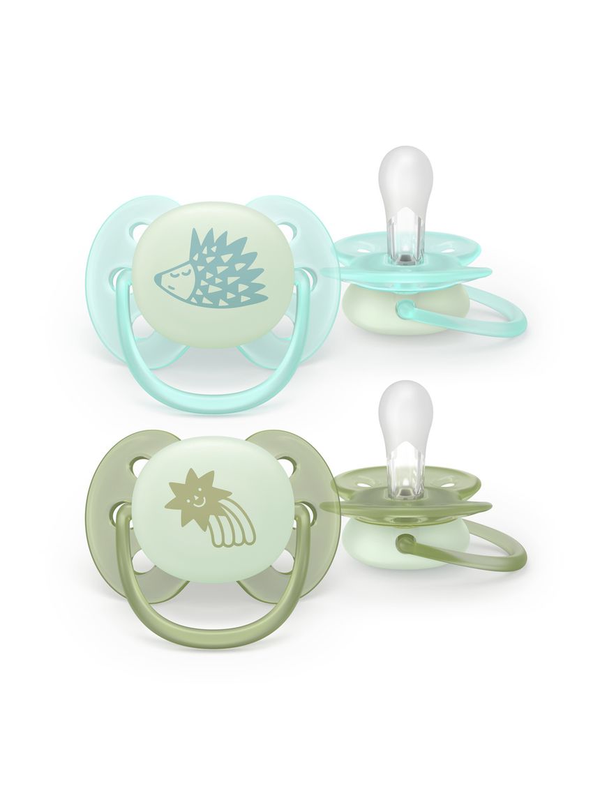 Succhietto ultra soft notte 0-6m cappuccio fluorescente no bpa per pelli sensibili - philips avent