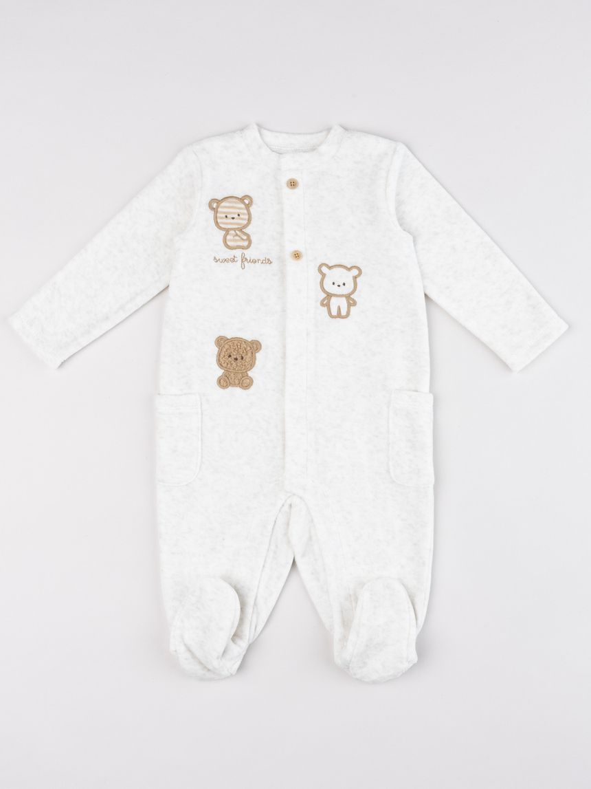 Tutina con piedini neonato melange "sweet friends"
