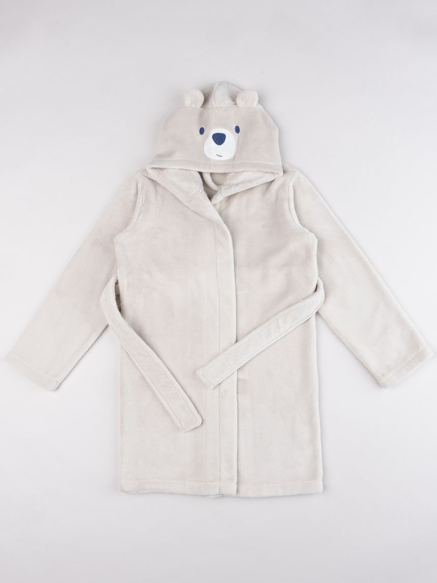Vestaglia orsetto a manica lunga beige bambino