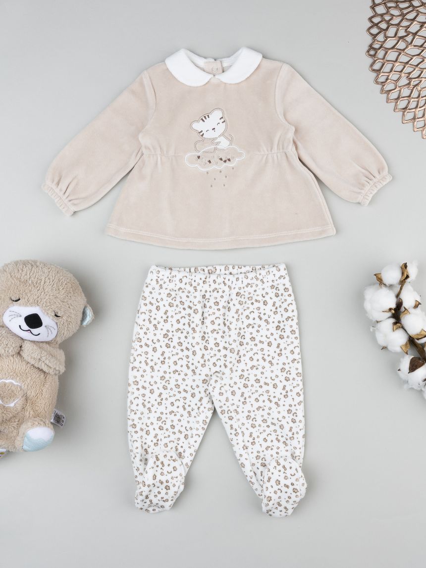 Completo bimba neonata in ciniglia tigre