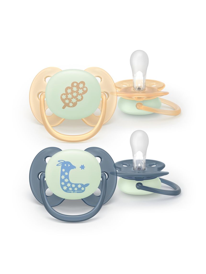 Succhietto ultra soft notte 0-6m cappuccio fluorescente no bpa per pelli sensibili - philips avent