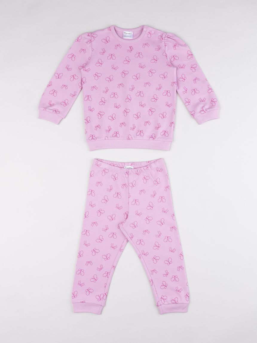 Pigiama bimba rosa farfalle