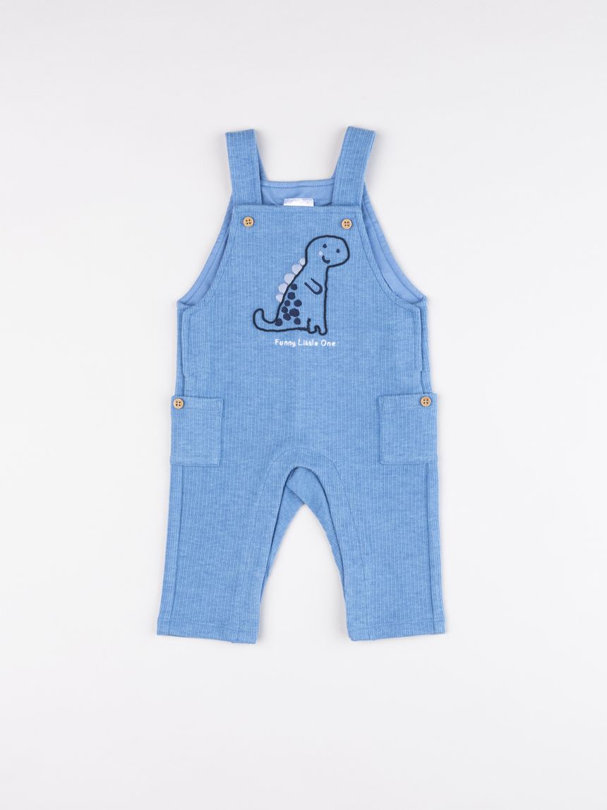 Salopette bimbo blu dino