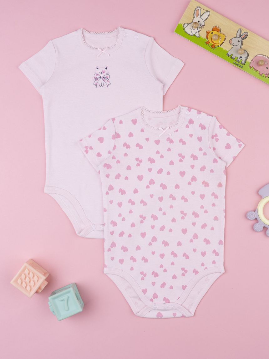 Pack 2 body bimba rosa mezza manica