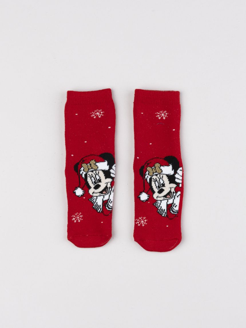 Antiscivolo natalizie bimba rosse  minnie