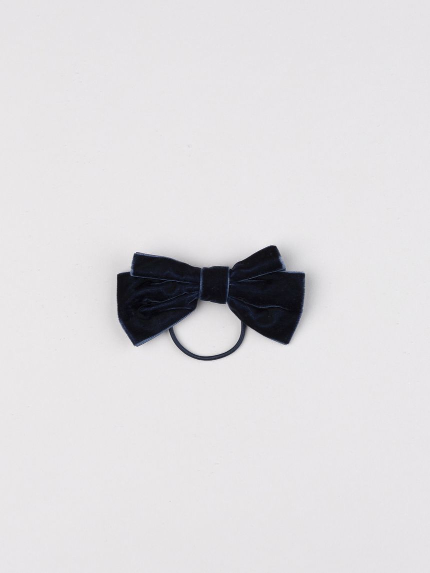 Elastico bimba per capelli con fiocco blu navy