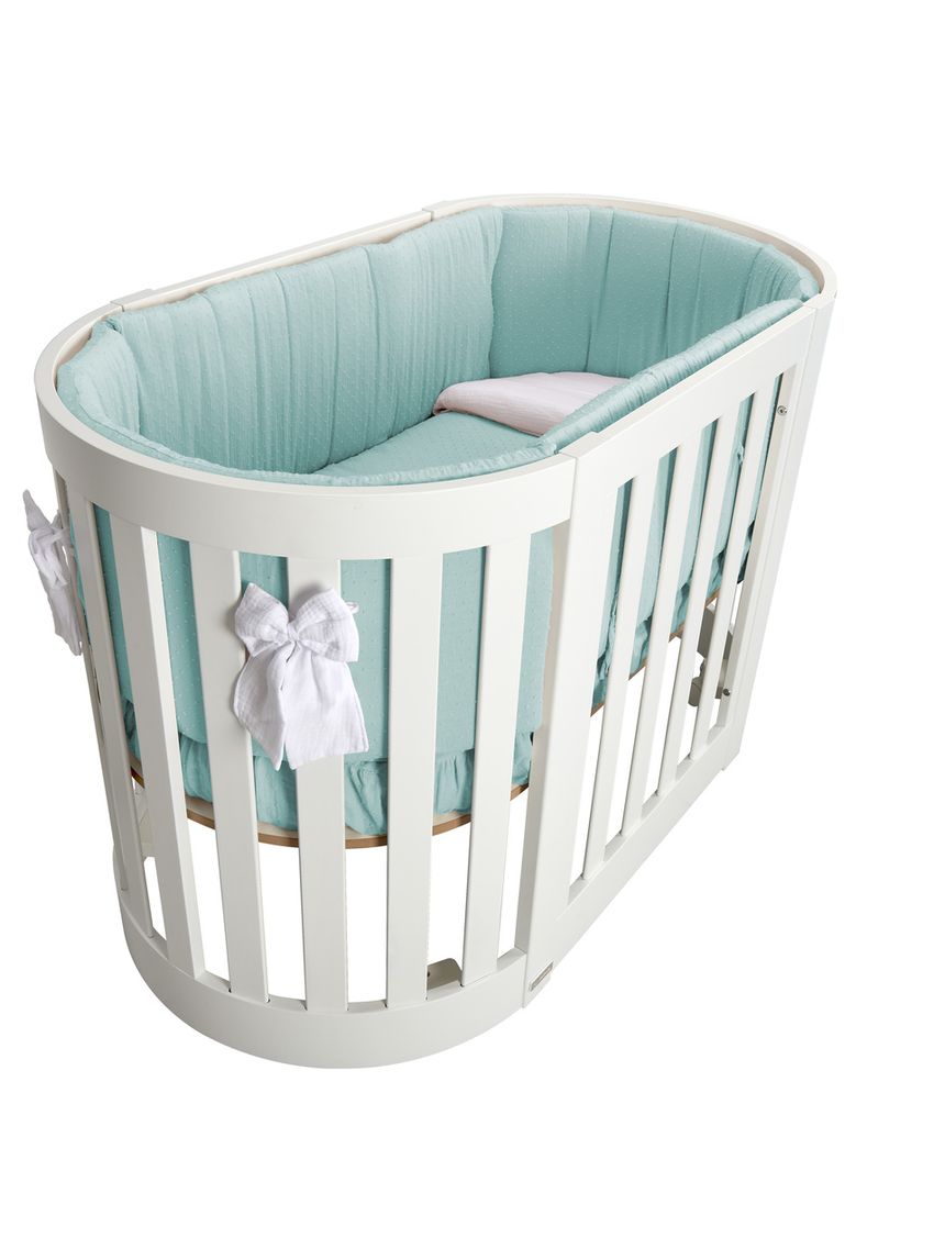 Set letto all-in-one con tessile  plumeti aqua - italbaby