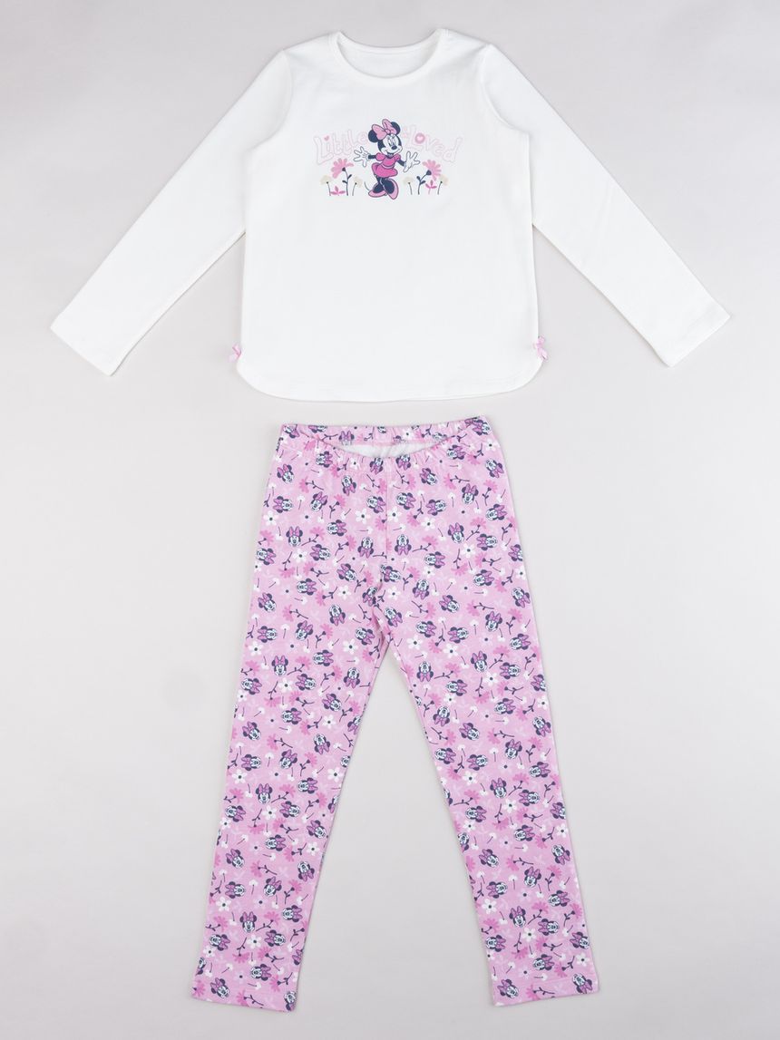 Pigiama felpato bambina due pezzi minnie mouse