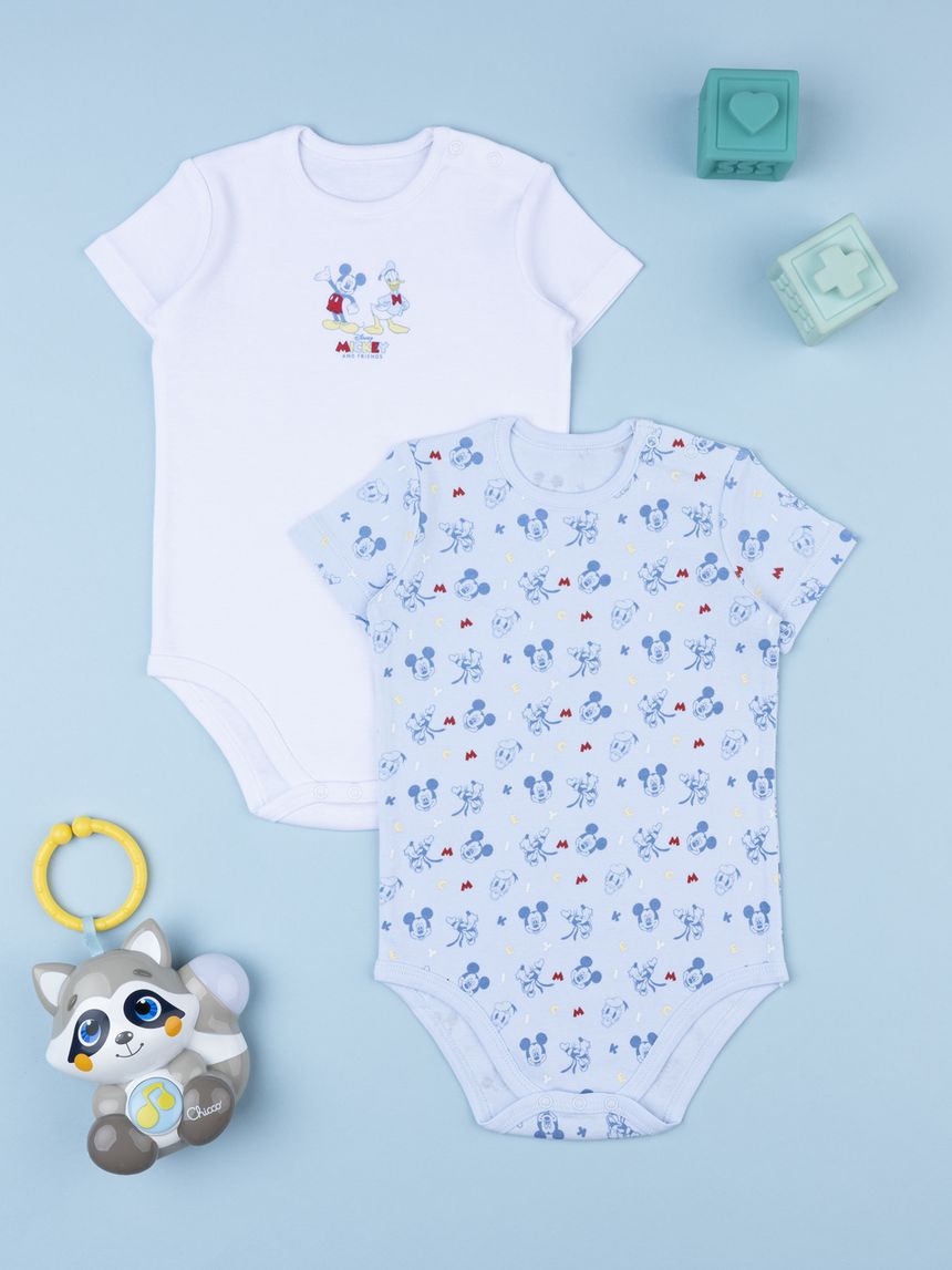 Pack 2 body bimbo mickey mouse maniche corte