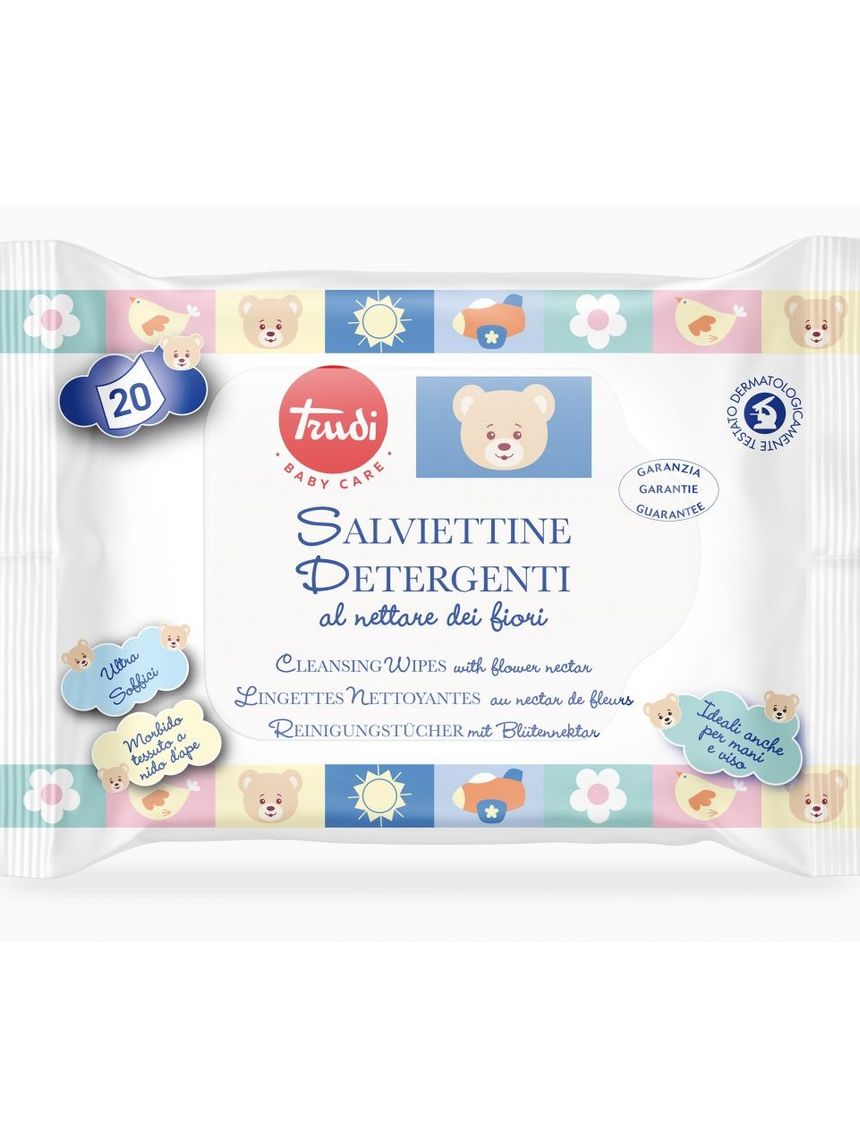 Salviettine detergenti al nettare dei fiori 20 pz - trudi baby care