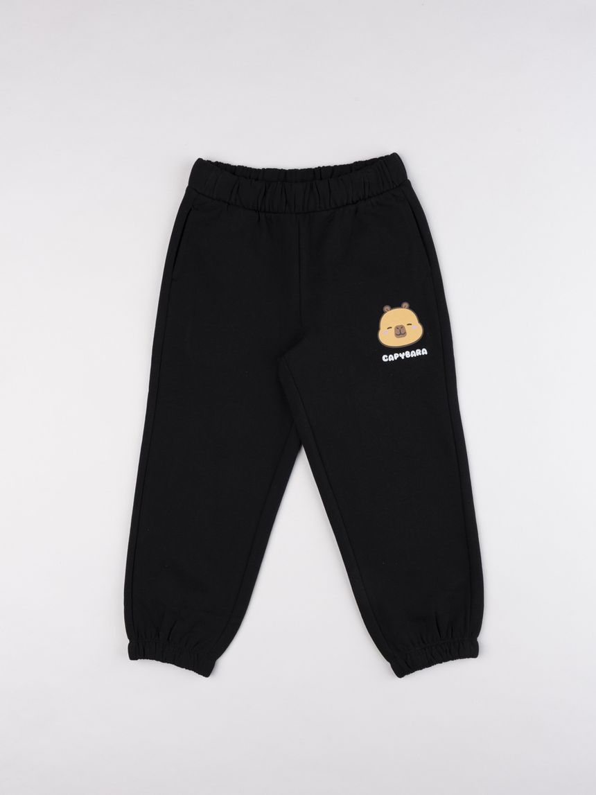 Pantaloni tuta bambina capibara neri