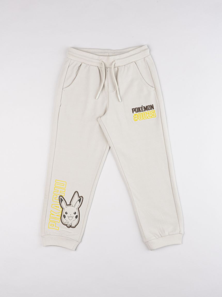 Pantaloni tuta bambino pokémon pikachu beige
