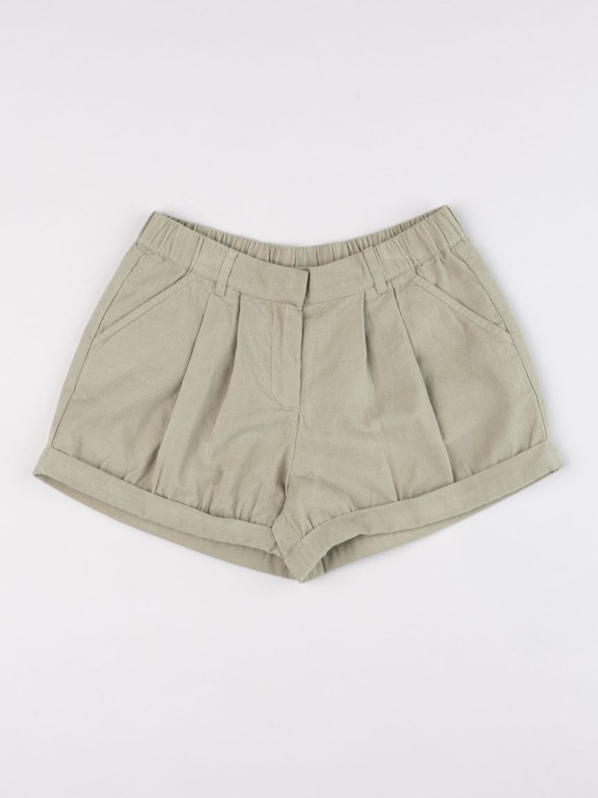 Shorts little wild verde militare bambina