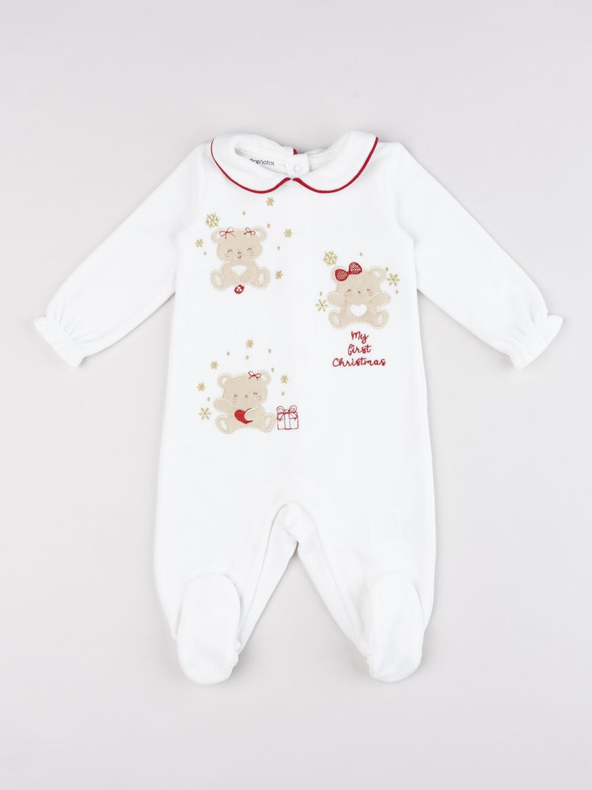 Tutina orsetti natalizi panna neonata
