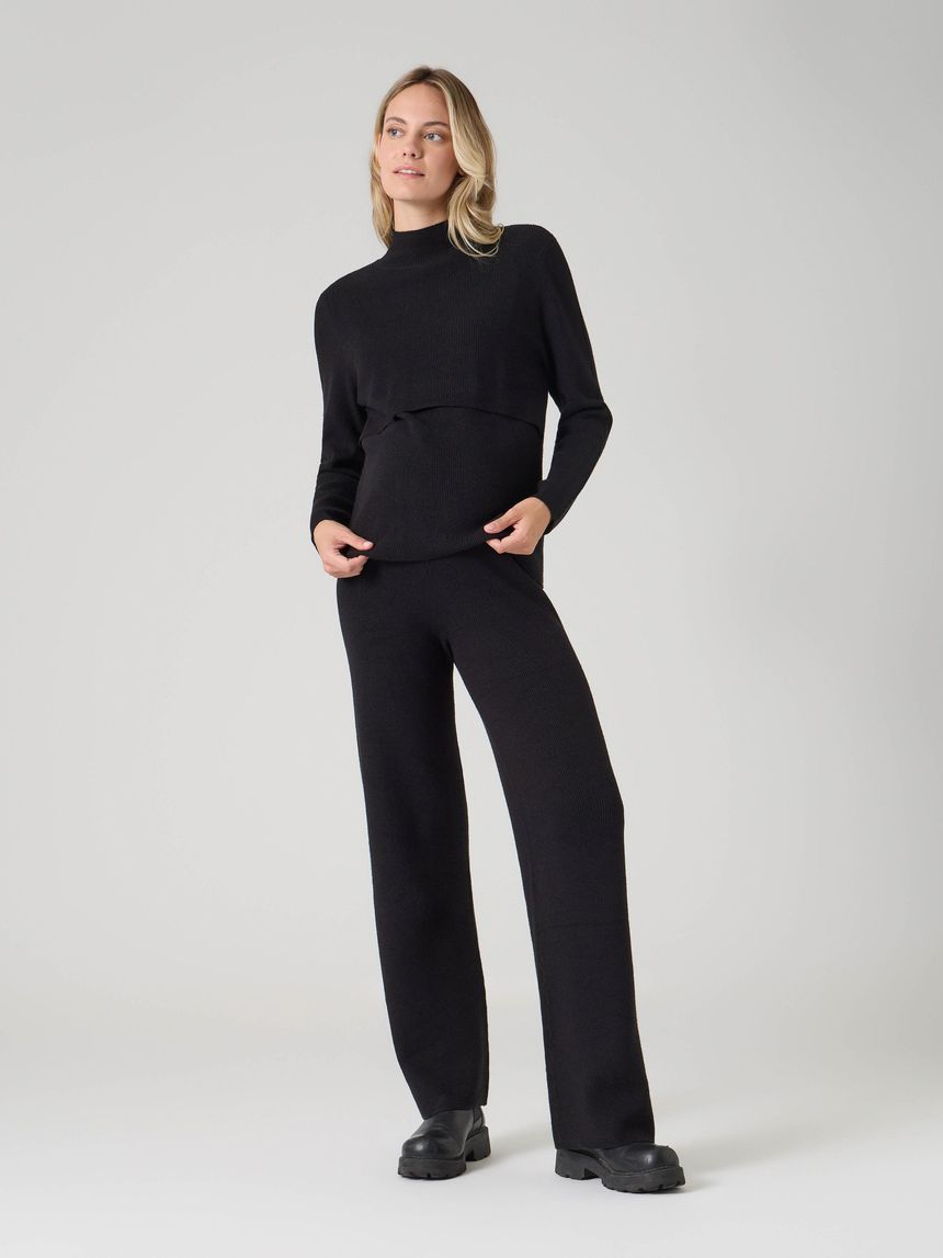 Maglione allattamento dolcevita nero