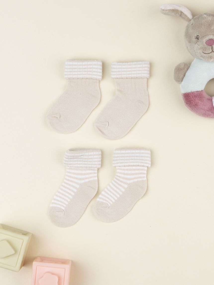 Pack 2 paia calzini neoato beige