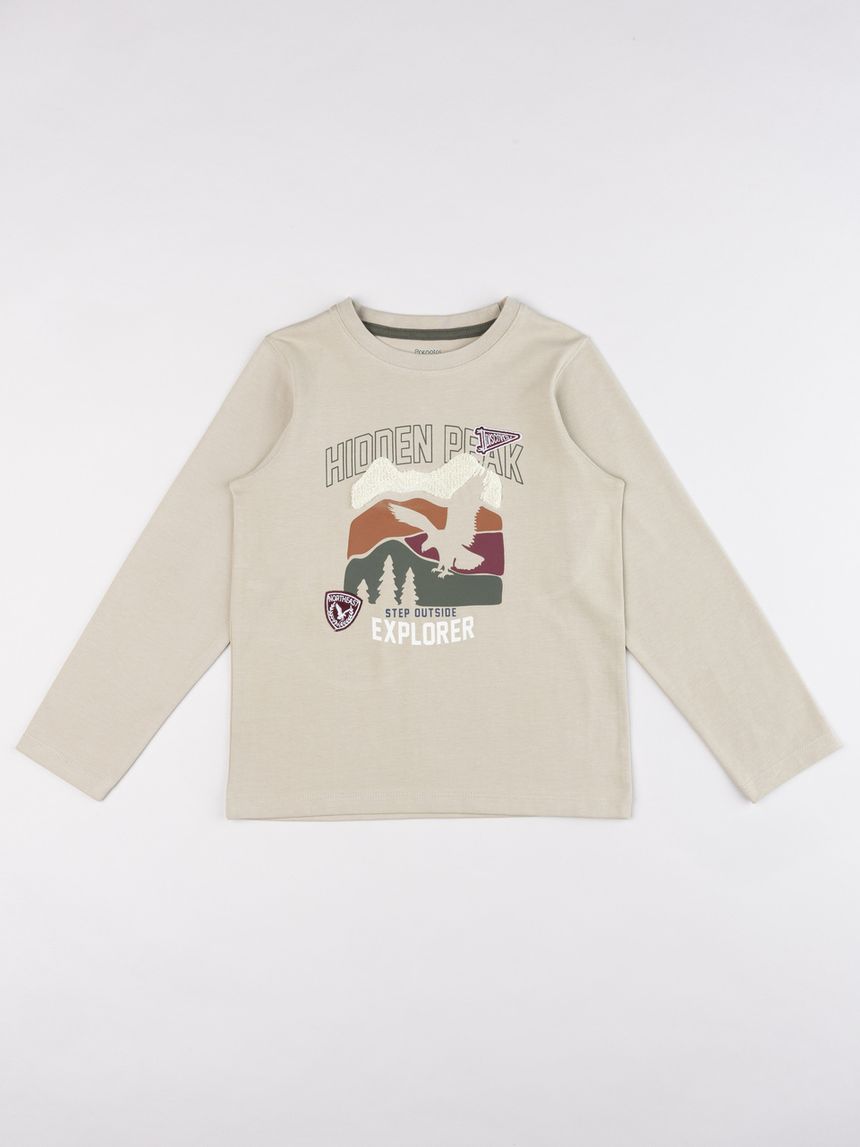 T-shirt bambino maniche lunghe "hidden peak explorer"