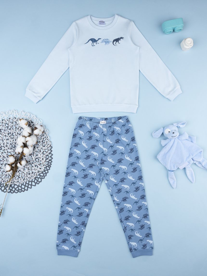 Pigiama leggero bambino azzurro dinosauri