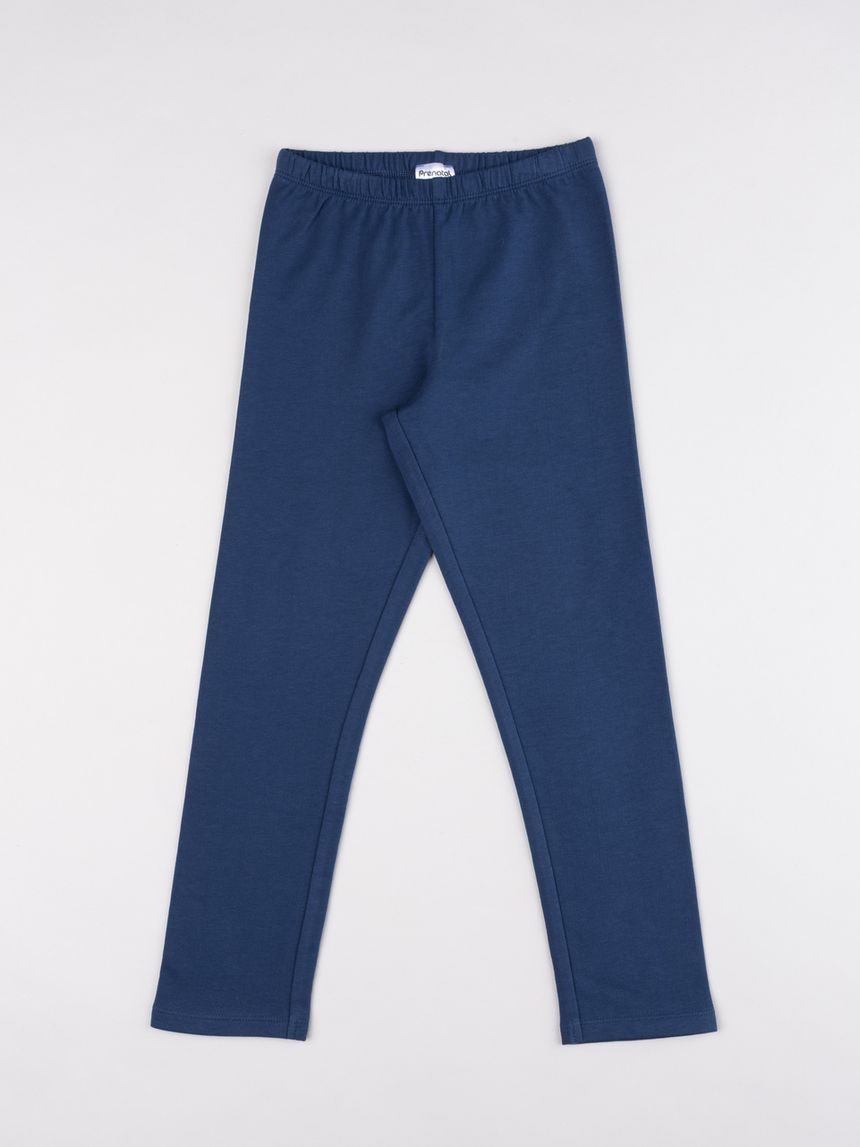 Leggings felpati blu cobalto bambina