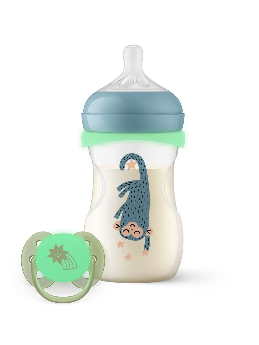 Biberon natural response notte set regalo bambino 1 biberon  da 260ml ciuccio ultra soft - philips avent