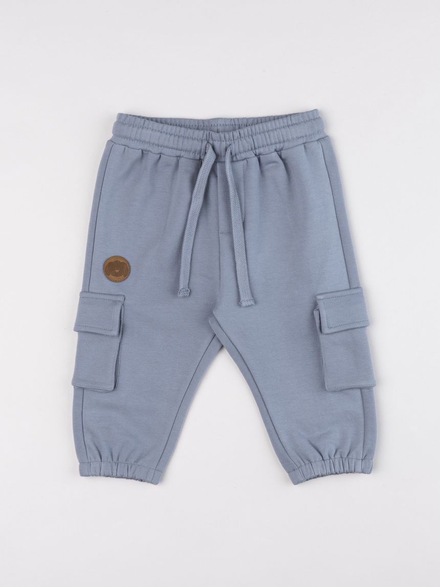 Pantaloni cargo felpati bimbo carta da zucchero