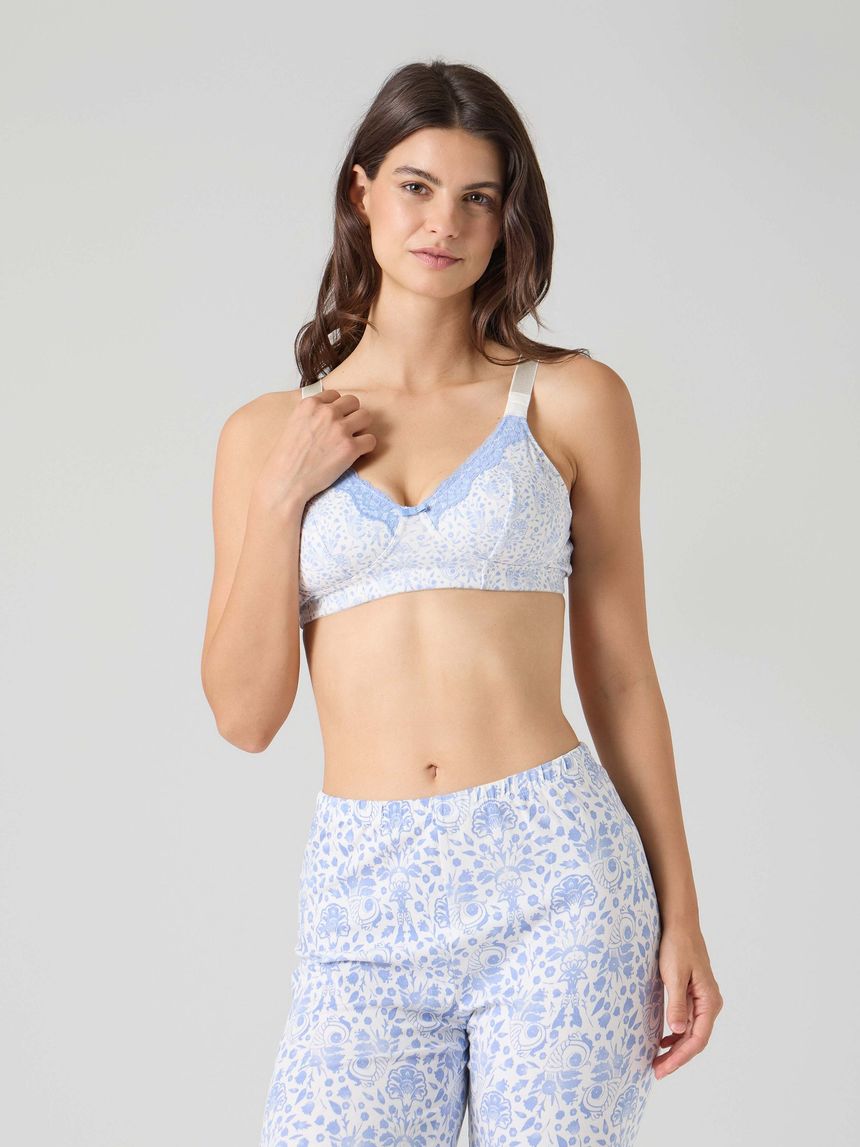 Reggiseno allattamento fiori panna