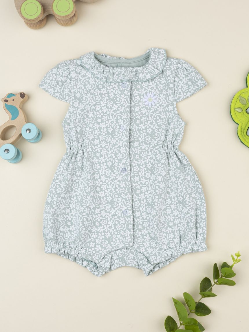 Pagliaccetto bimba verde con allover