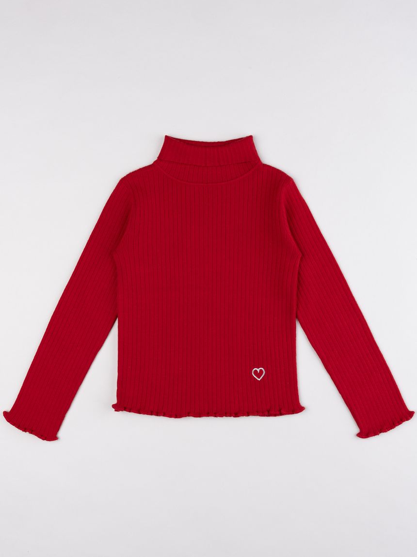 Lupetto cuore rosso bambina