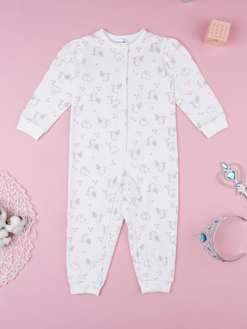Pigiamone bimba panna coniglietti