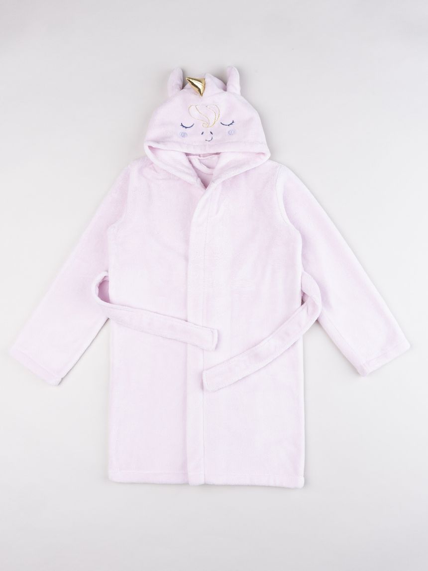 Vestaglia unicorno a manica lunga rosa chiaro bambina