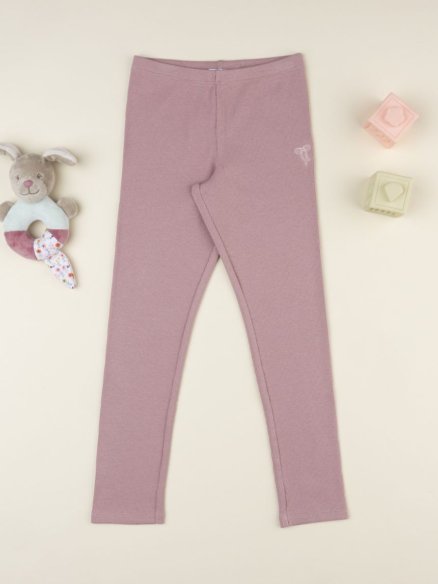Legging  bambina rosa antico