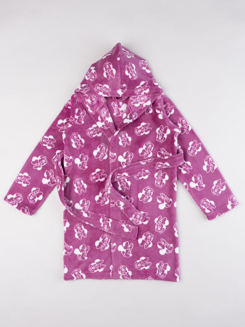 Vestaglia bambina minnie mouse con cappuccio fucsia