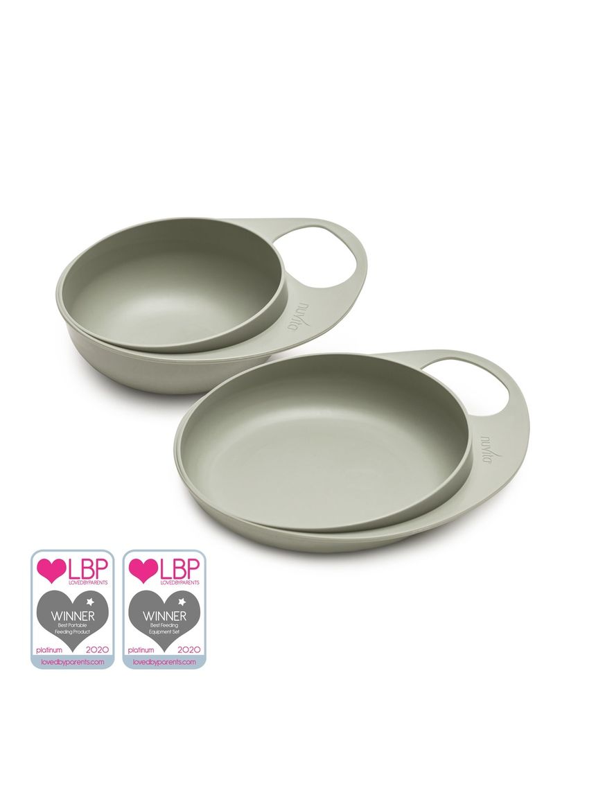 Set piattino e ciotola per svezzamento easy eating - 8461 / sage green - nuvita