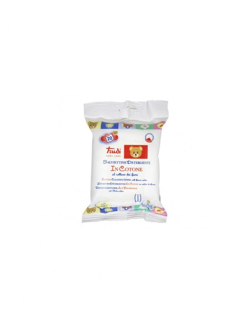 Salviettine detergenti in cotone nettare di fiori 20 pz - trudi